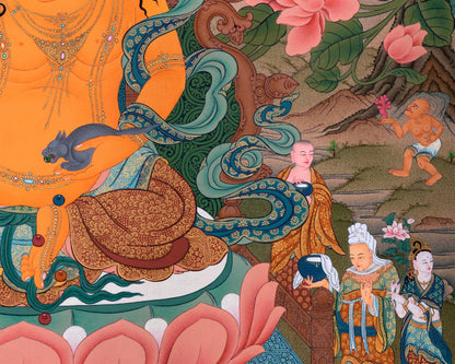 Jambala, Dzambhala Thangka Painting, Tibetan Thangka Print