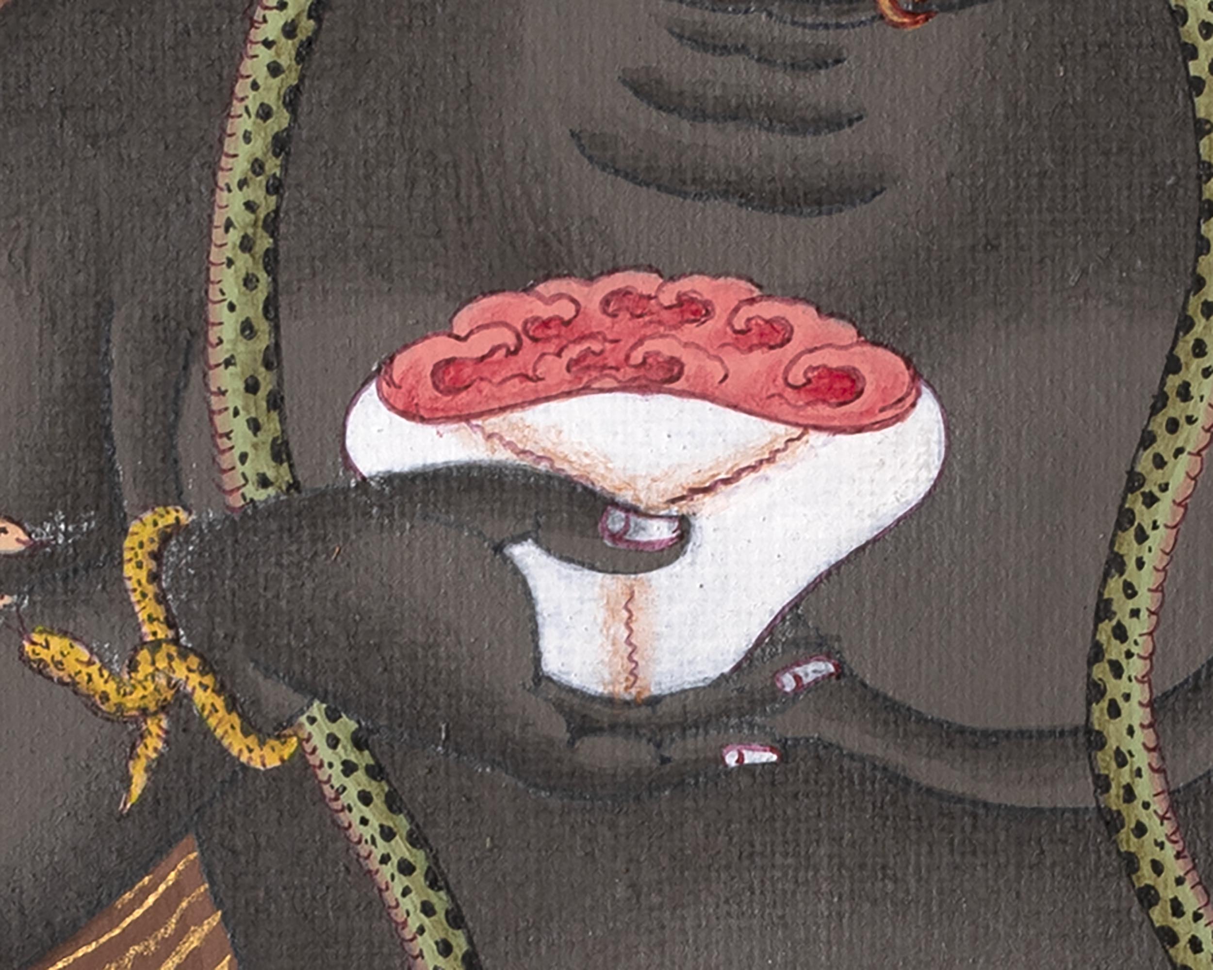 Black Dzambhala Thangka | High Quality Giclee Canvas Print | Digital Print