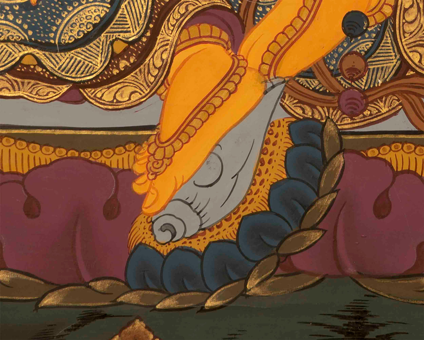 Jhambala Kubera and Manjushri Thangka | HandPainted Buddhist Thangka