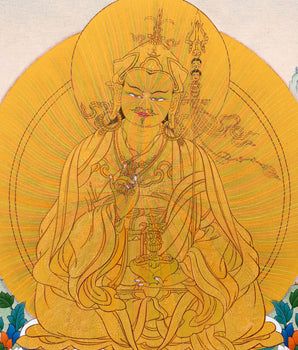 Guru Rainbow Body, Padmasambhava Thangka Painting, Tibetan Art