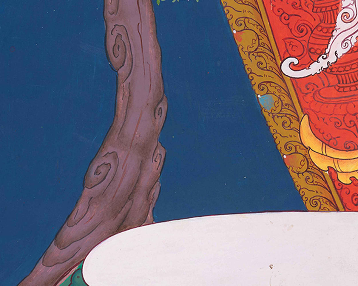 Handpainted Goddess White Tara Thangka | Tara of Seven Eyes | Meditation Art