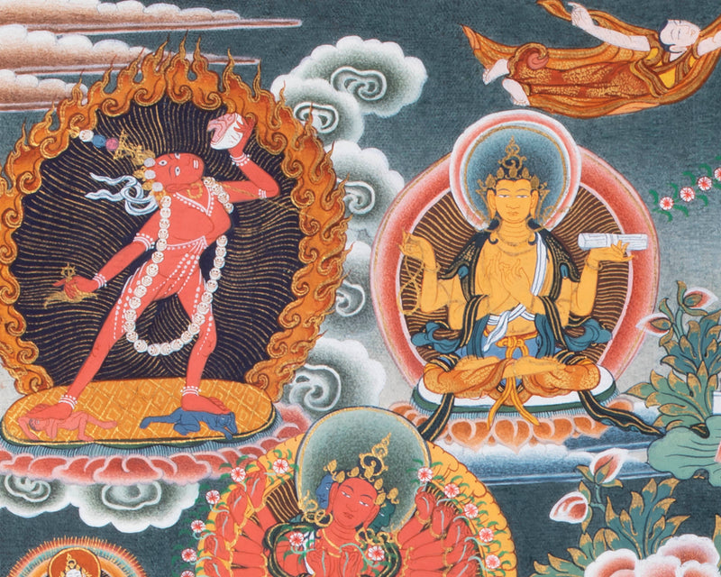Amoghpasa Thangka | Tibetan Buddhist Handpainted Art | Digital Print