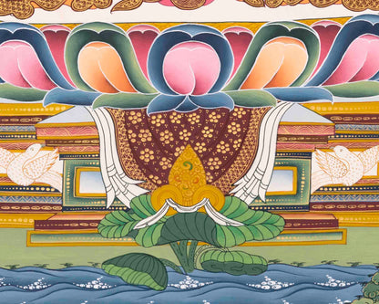 Amitabha Buddha Thangka | Handpainted Tibetan Artwork | Wall Decors