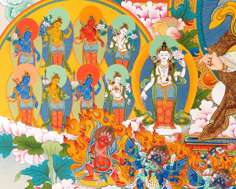 Nyingma Refuge Tree | Longchen Nyinthik Tradition | Thangka Print, Tibetan Art