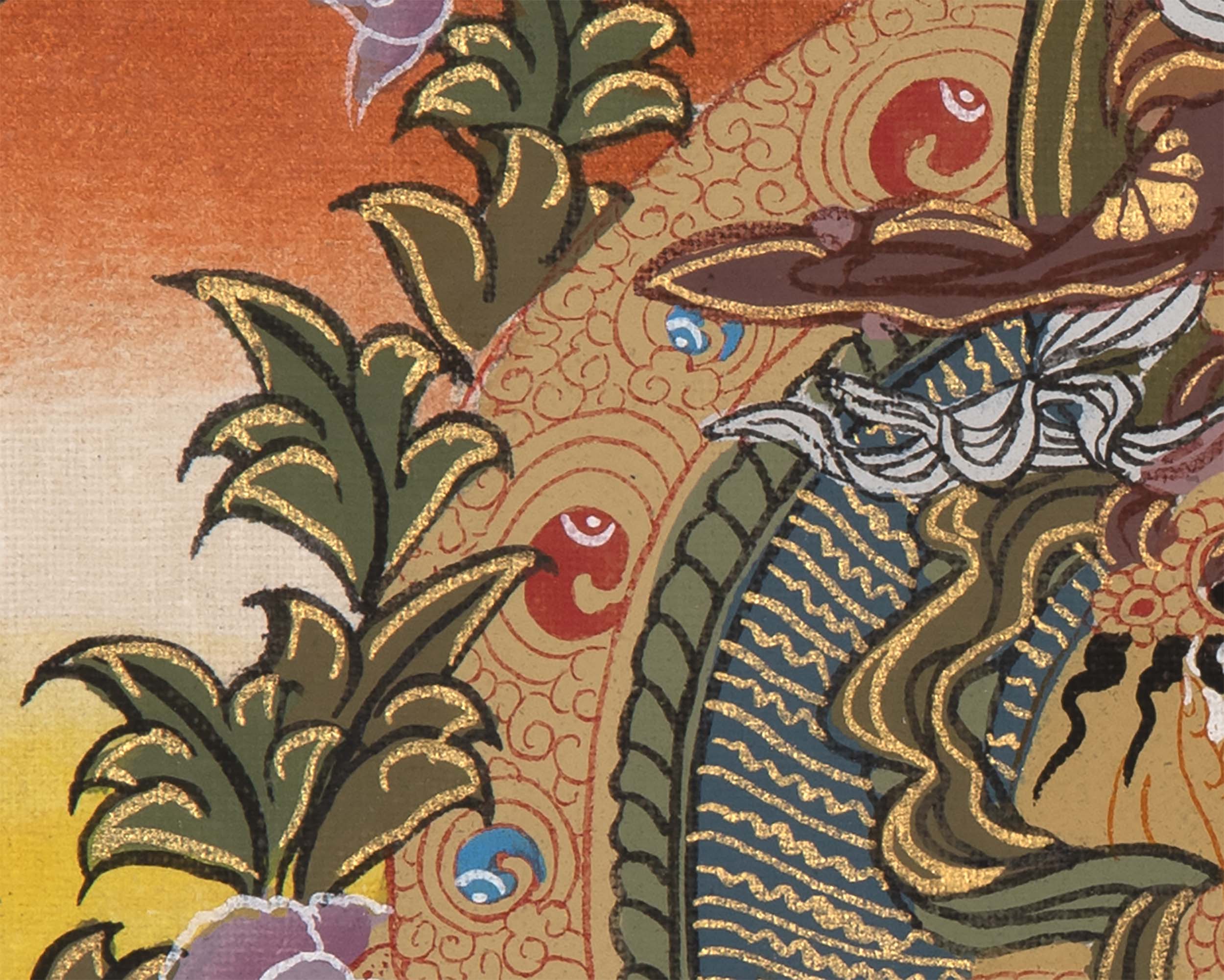 Vaisravana Tibetan Thangka | God Of Wealth | Wall Decors