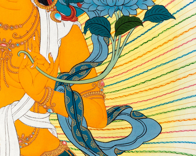 Manjushri Buddha Thangka | Traditionally Hand Painted Wisdom Deity