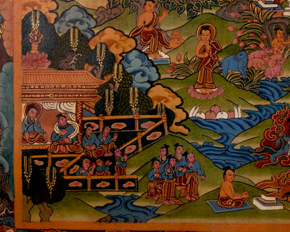 Buddha Life Story | Traditional Tibetan Thangka | Wall Decors