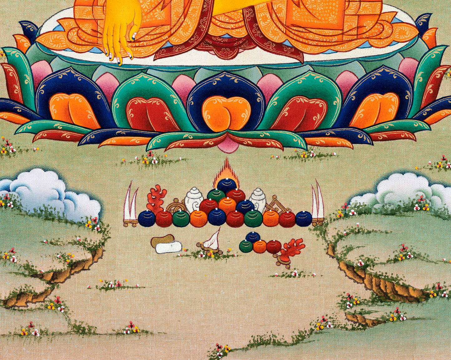 High-Quality Giclee Buddha Print On Cotton Canvas | Traditional Art Of Shakyamuni Buddha For Prayers