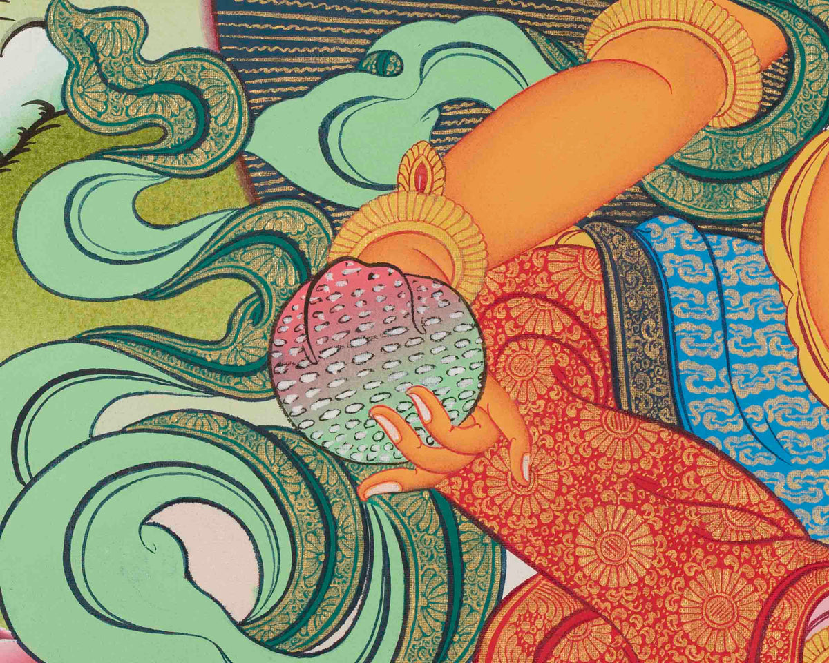 Dzambala Kubera Thangka Painting | Deity Of Wealth | Wall Decors