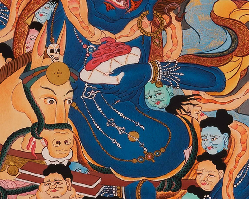 Palden Lhamo Prayer Thangka | Hand-Painted Buddhist Deity Painting