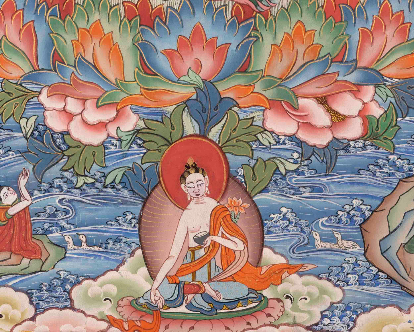 Healing Green Tara Thangka | Healing Female Deity Painting | Wall Decors