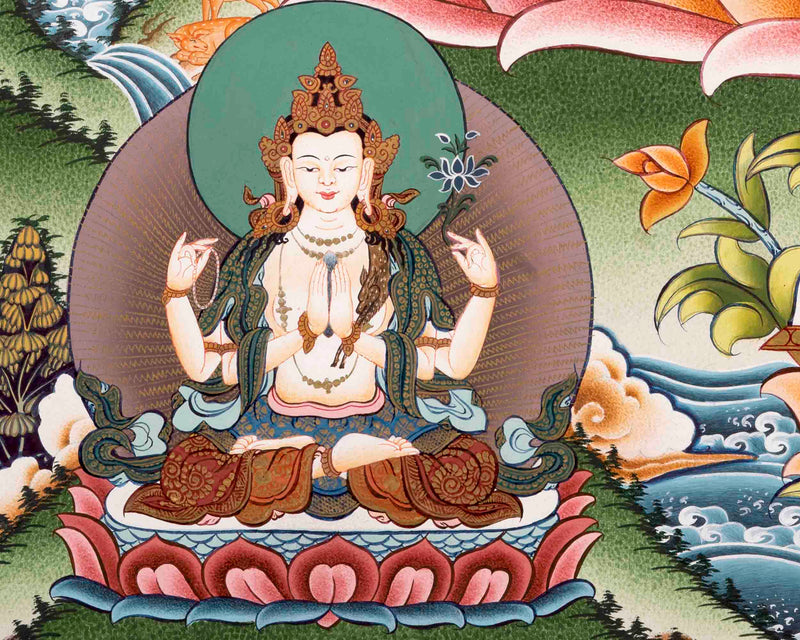 Manjushree Thangka Art | Handpainted Religious Buddhist Art