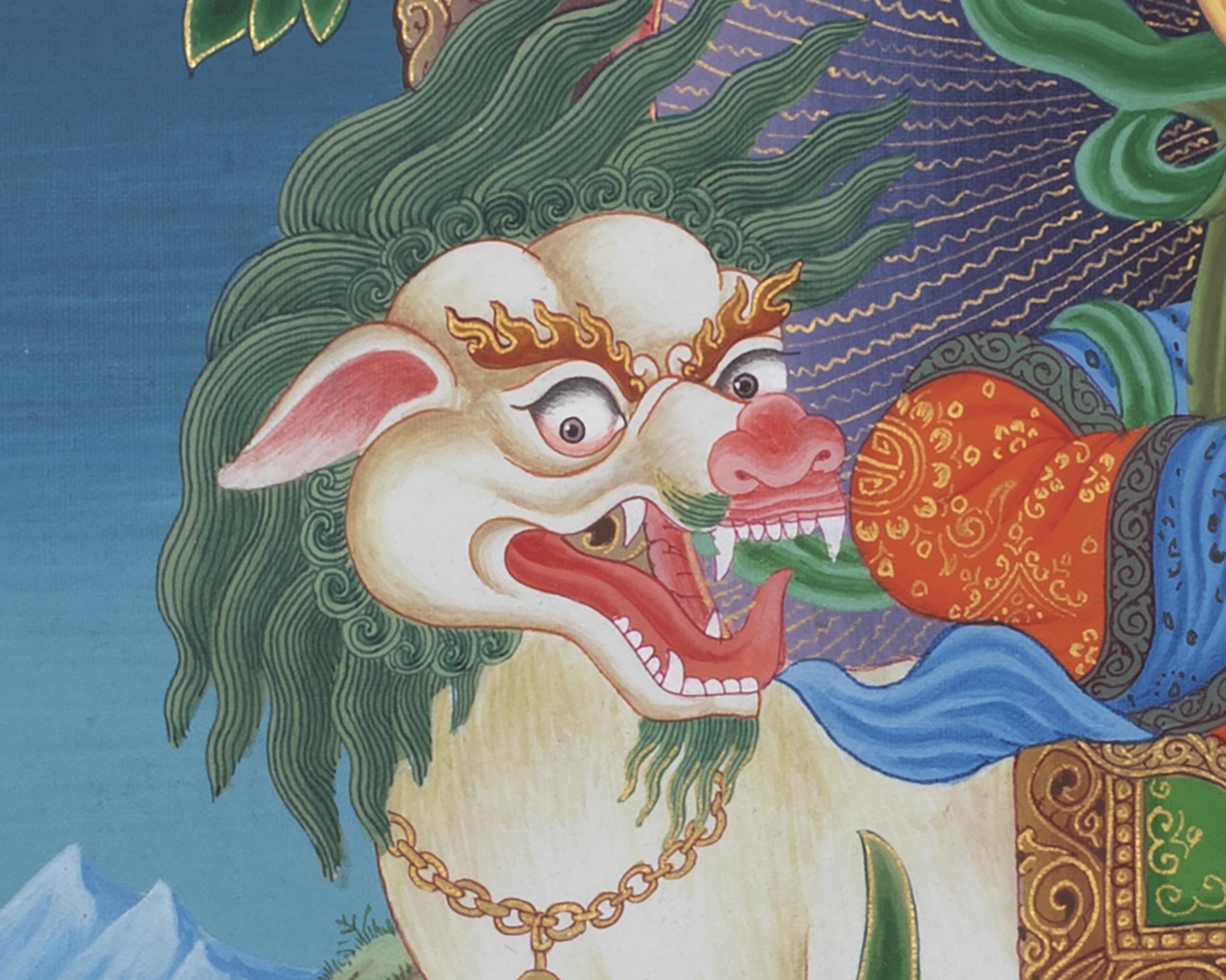 Manjushree Thangka Print | Wall Hanging Decors | Buddhist Artwork