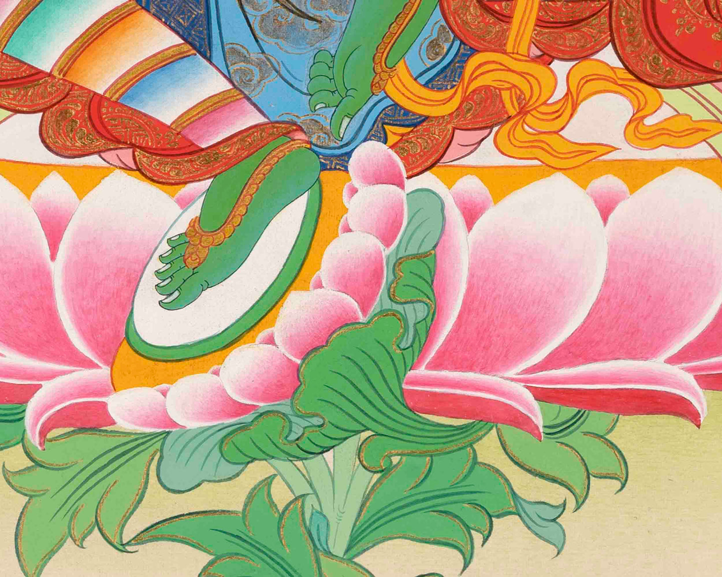 Healing Female Deity | Green Tara Thangka | Wall Decors