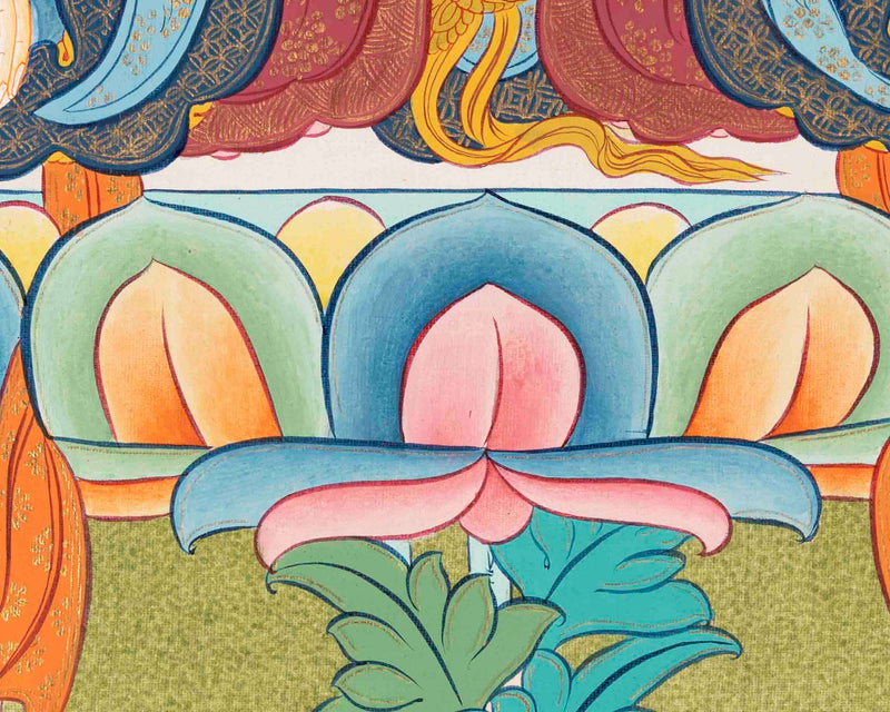 White Tara | Female Bodhisattva Thangka | Religious Buddhist Paint