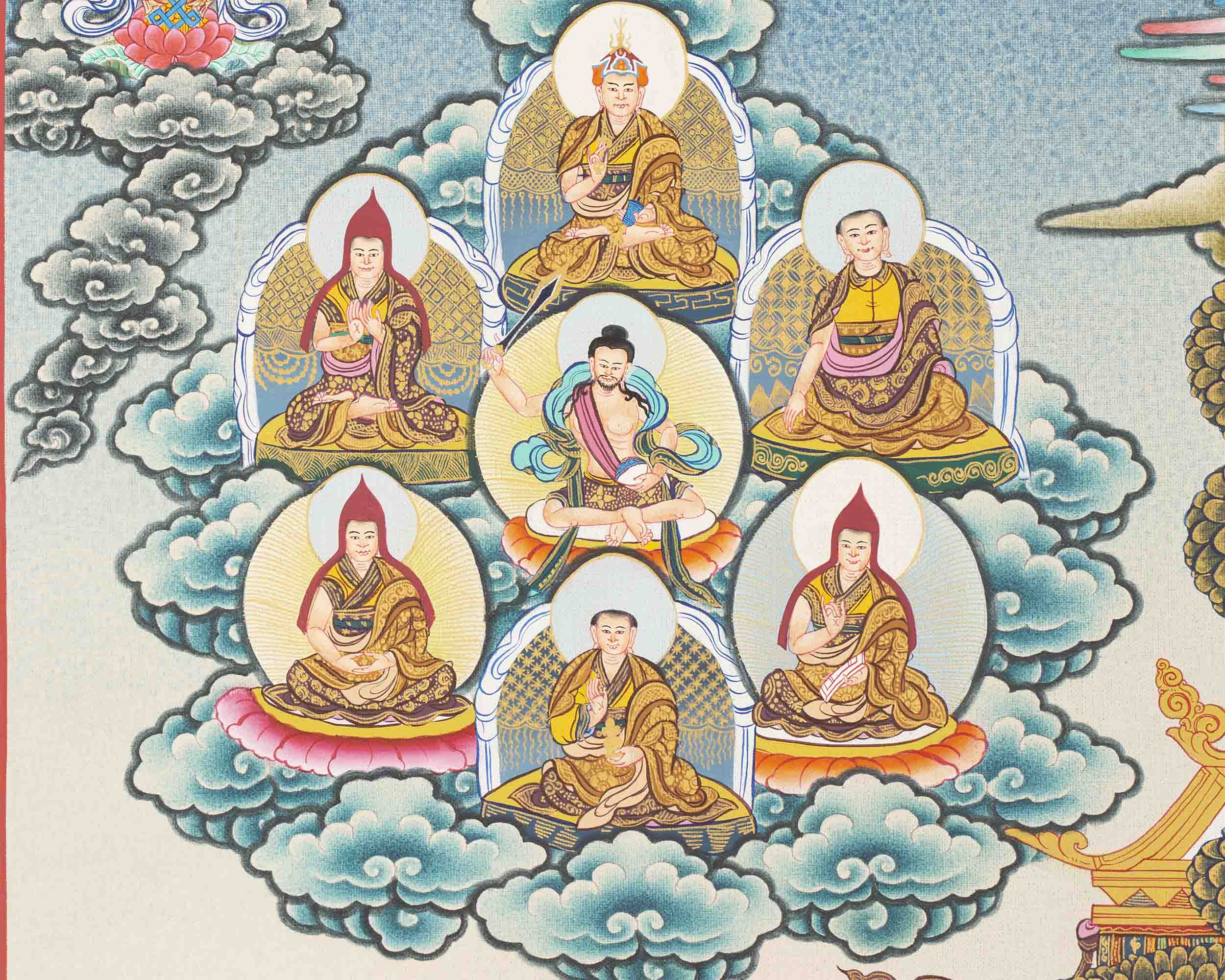 Guru Rinpoche Lineage Tree | Thangka Print | Digital Wall Decors