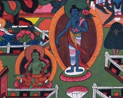 Green Tara Thangka | Religious Buddhist Painting | Wall Decors