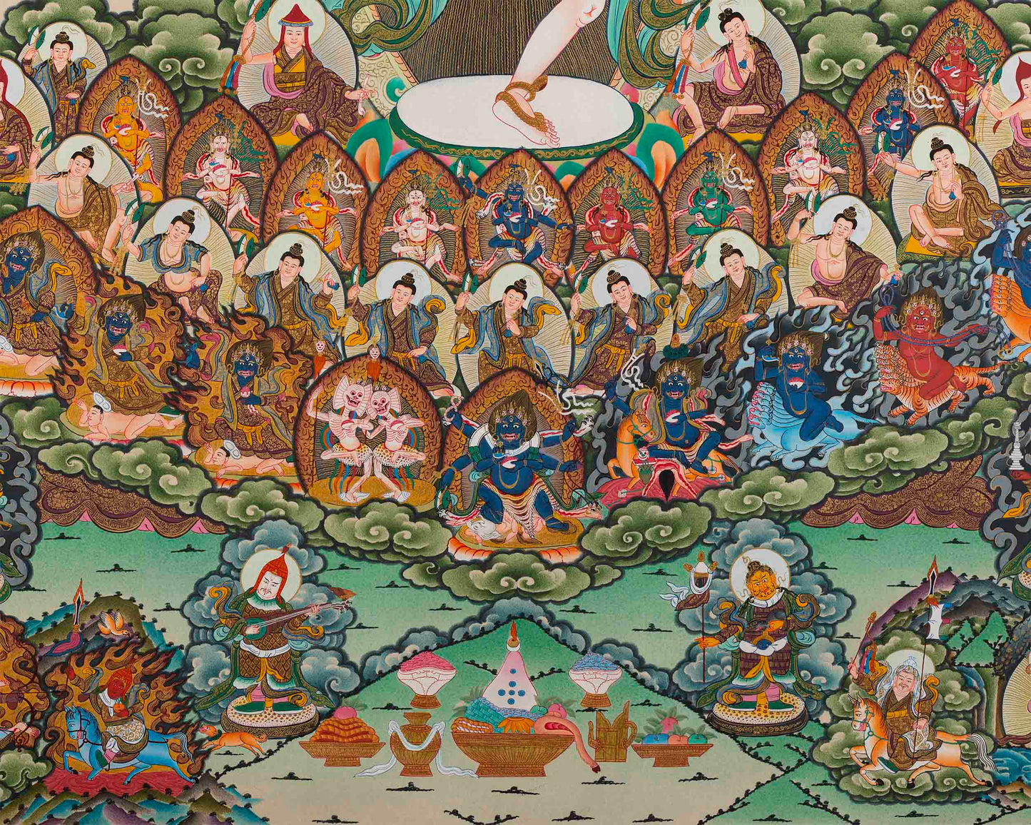 Labdron Lineage Tree Print | Tibetan Traditional Artwork