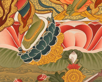 Green Tara Thangka | Female Bodhisattva Wall hanging Painting