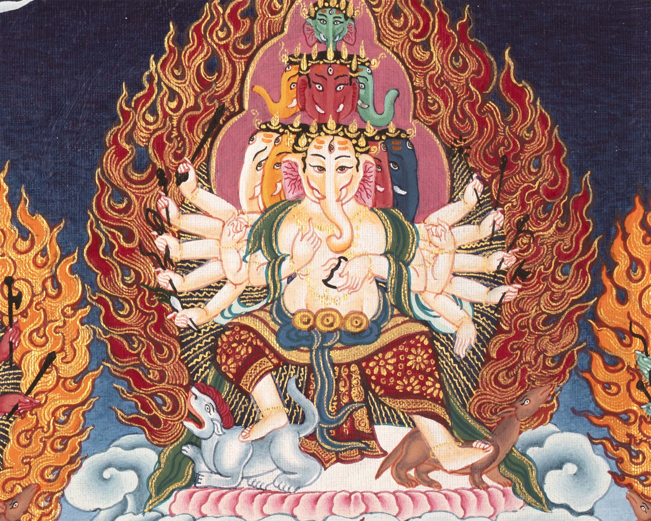 Ganesh Thangka Print | Traditional Paubha Art | Wall Decors