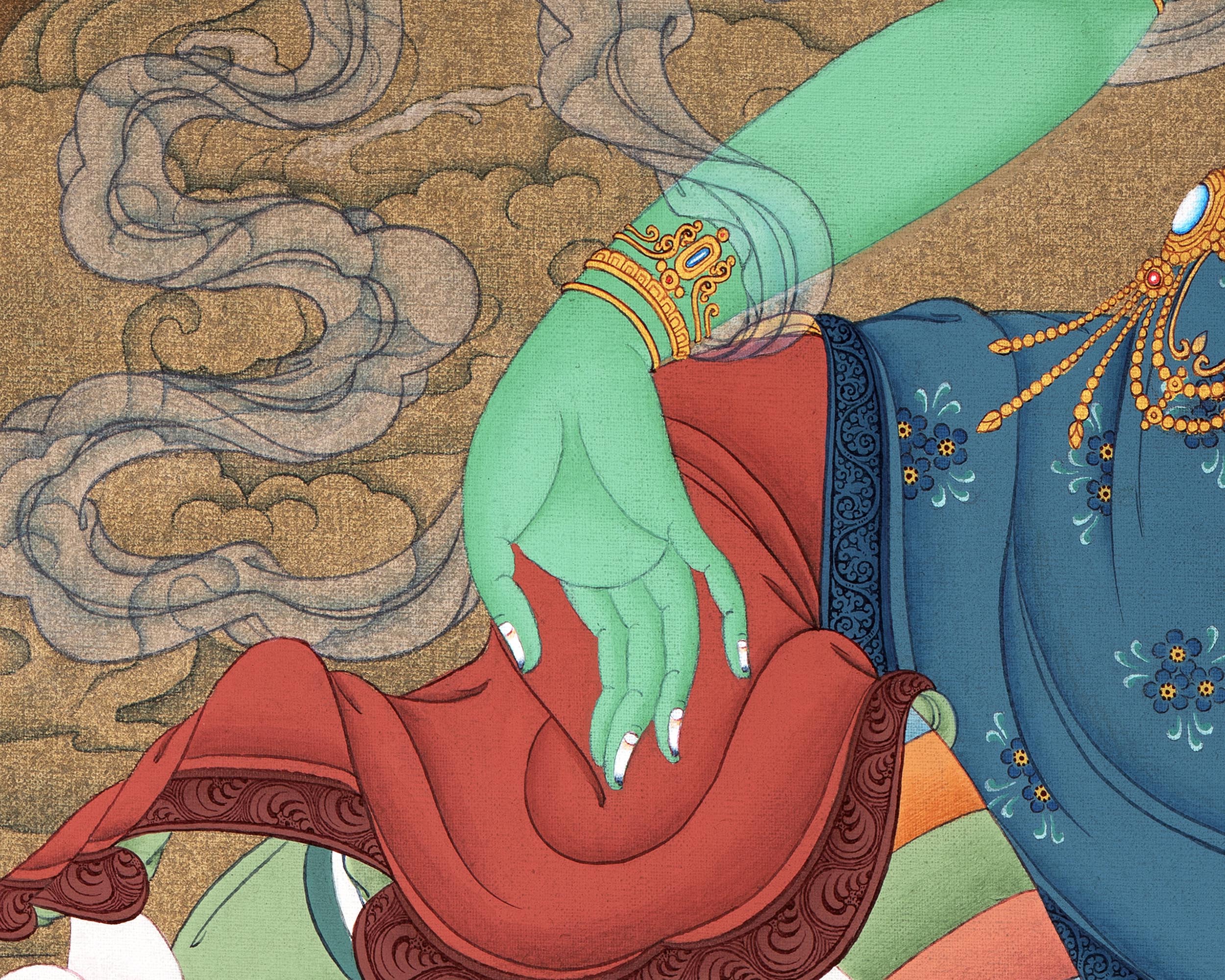 Green Tara Canvas Print | Buddhist Tara Print | High Quality Giclee
