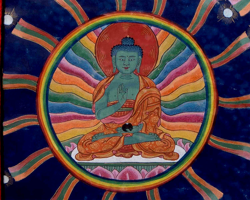 Vintage Avalokiteshvara Thangka | 1000 armed Chengrezig Thangka