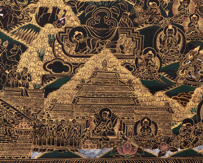 Buddha's Life Story | Traditional Tibetan Thangka | Wall Decors