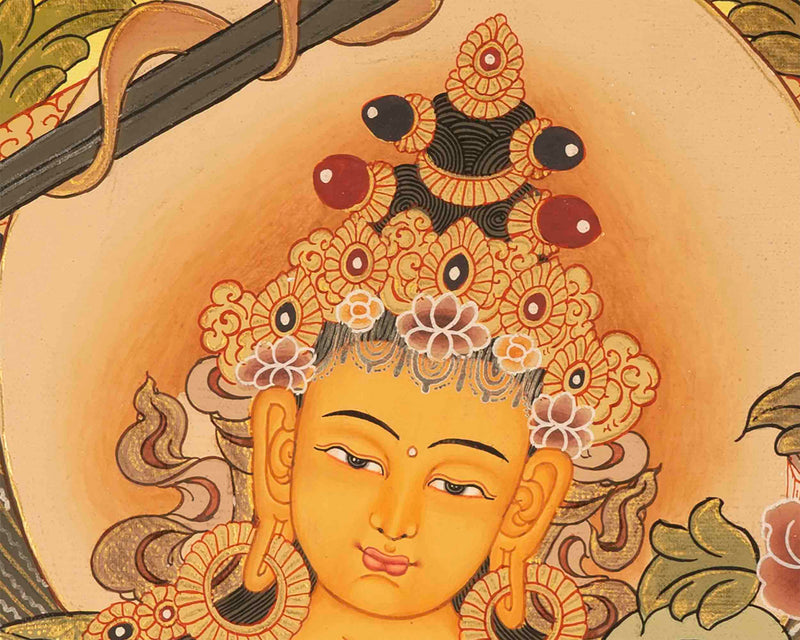 Manjushree Thangka Art | Tibetan Buddhist Bodhisattva