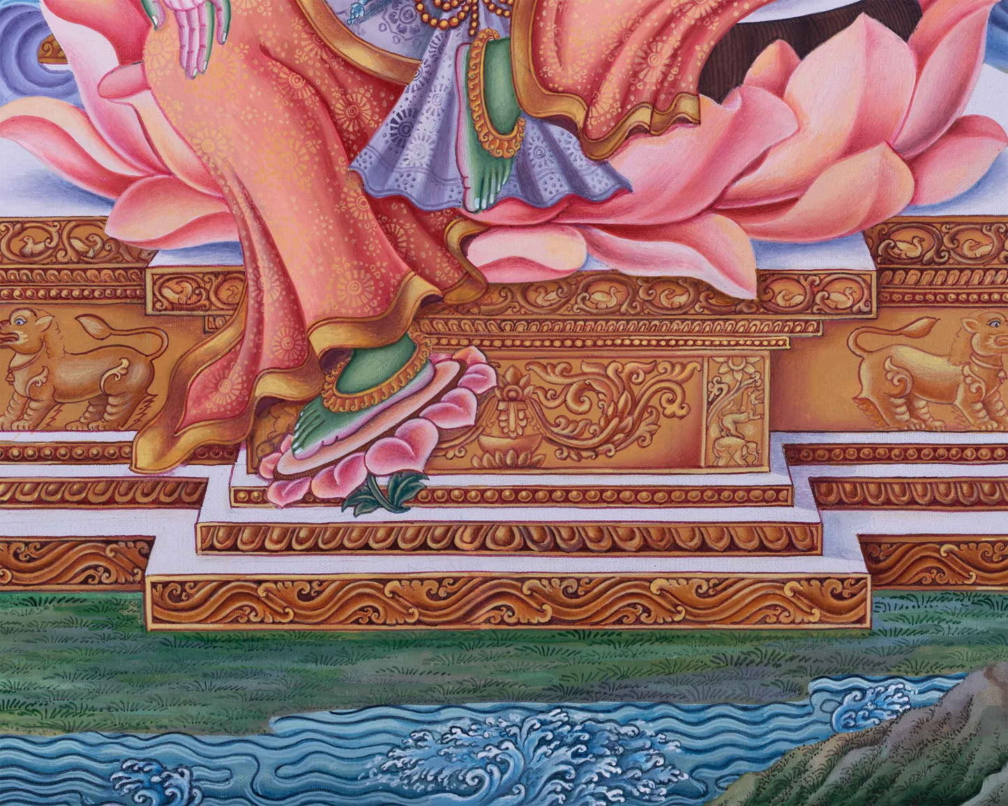 Divine Mother Green Tara Thangka Print | Traditional Artwork | Wall Decors