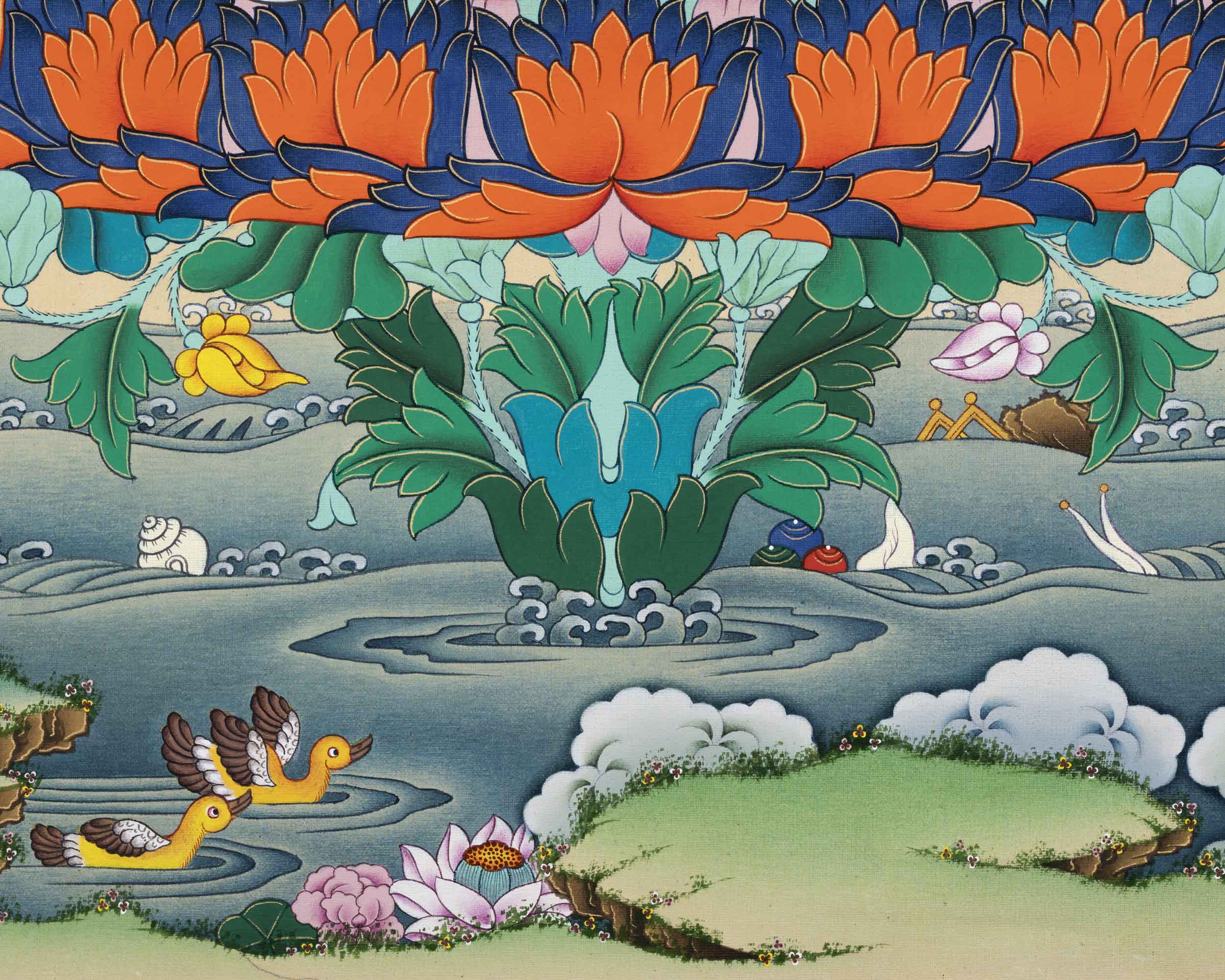 Guru Rinpoche Thangka Print | Lotus Born Master | Crafts Gifts Nepal