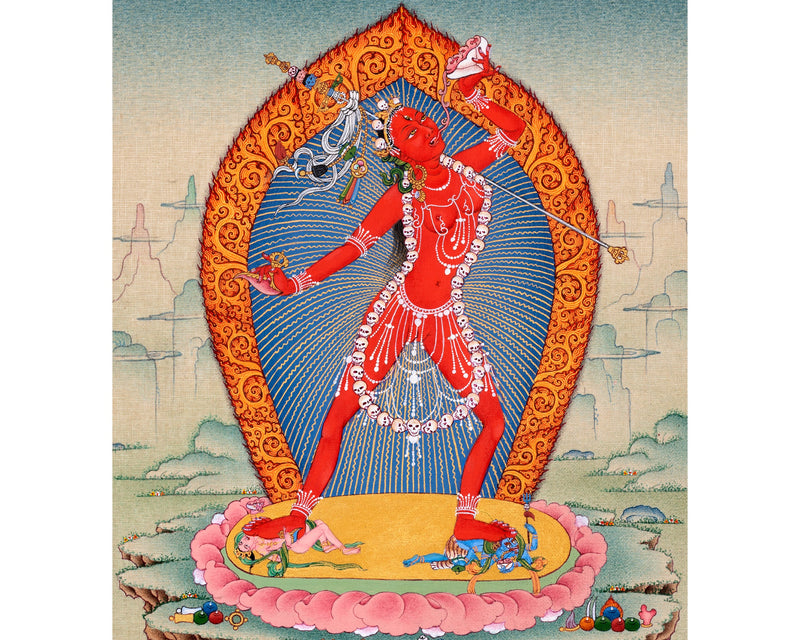 Vajrayogini Thangka | Tibetan 24K Gold Dakini Painting