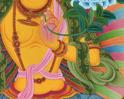 Manjushri Bodhisattva Thangka Print | Digital Canvas Print