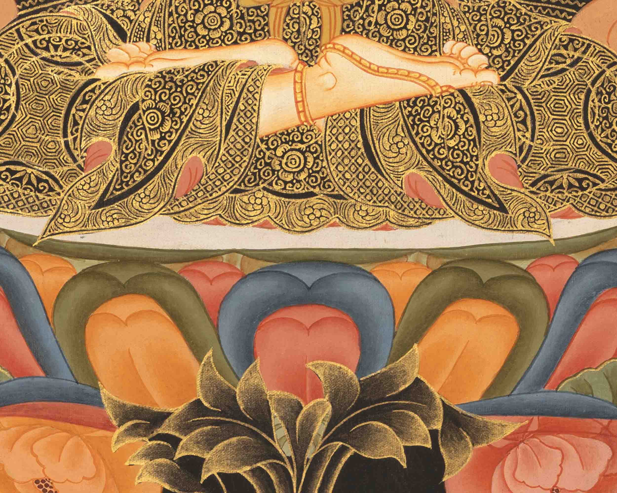 Four Armed Chenrezig Thangka | Tibetan Avalokiteshvara of compassion