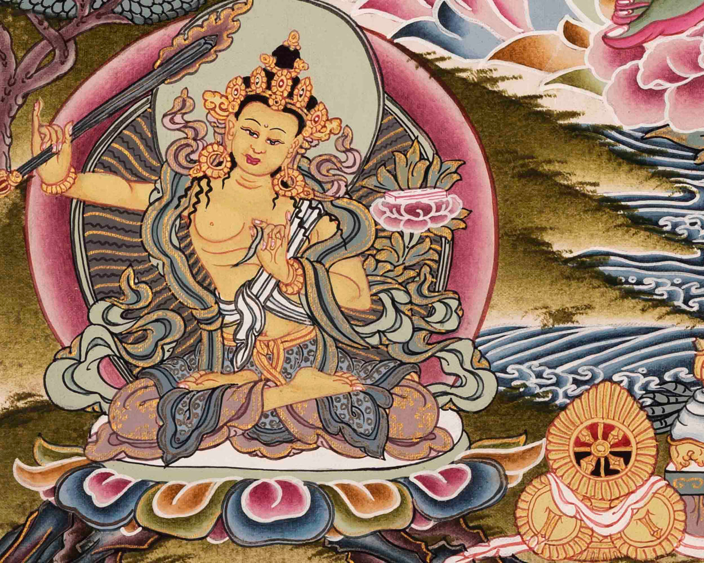 Green Tara Thangka | Traditional Artwork | Wall Hanging Decors