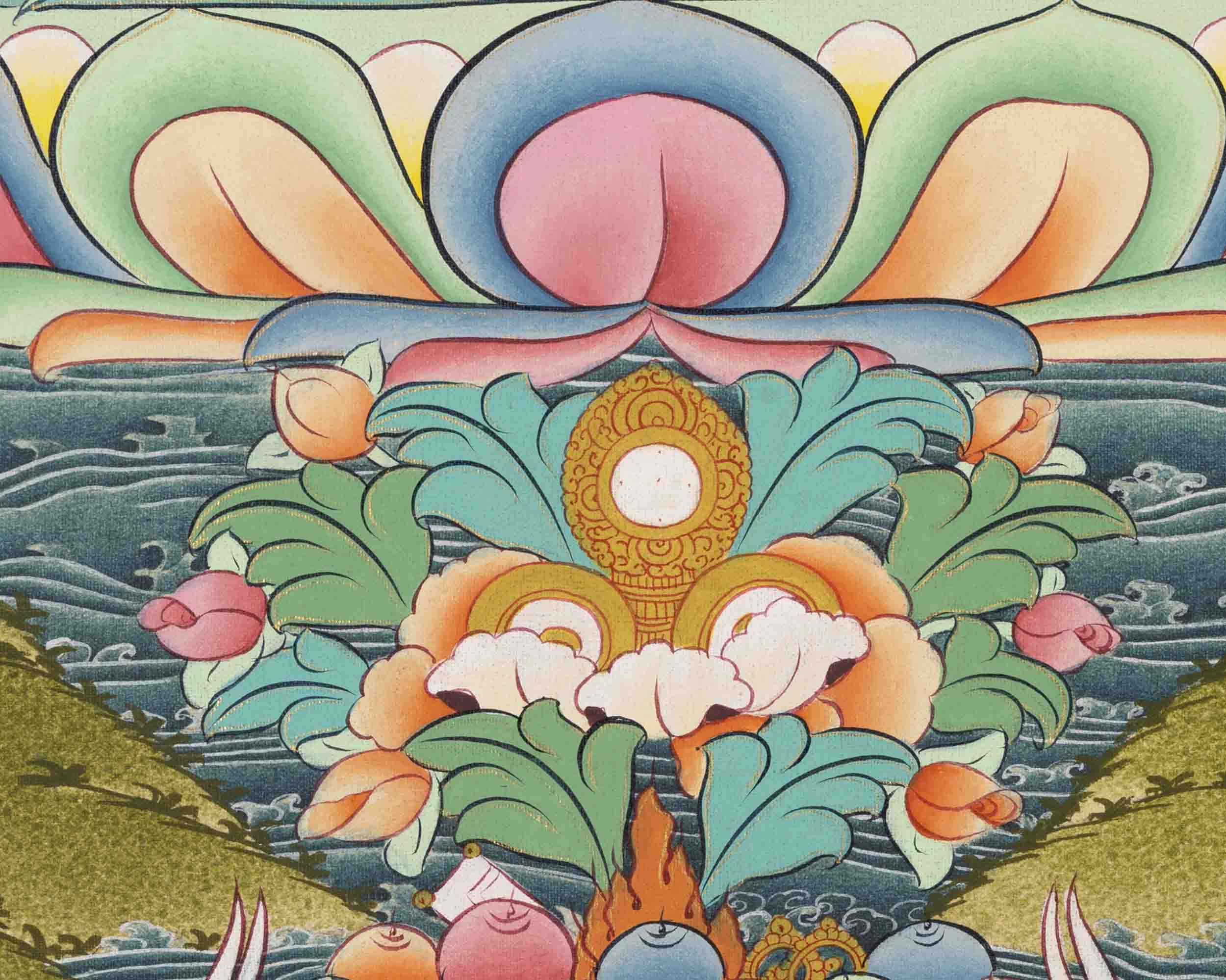 Medicine Buddha Thangka | Handpainted Buddhist Art | Wall Decors