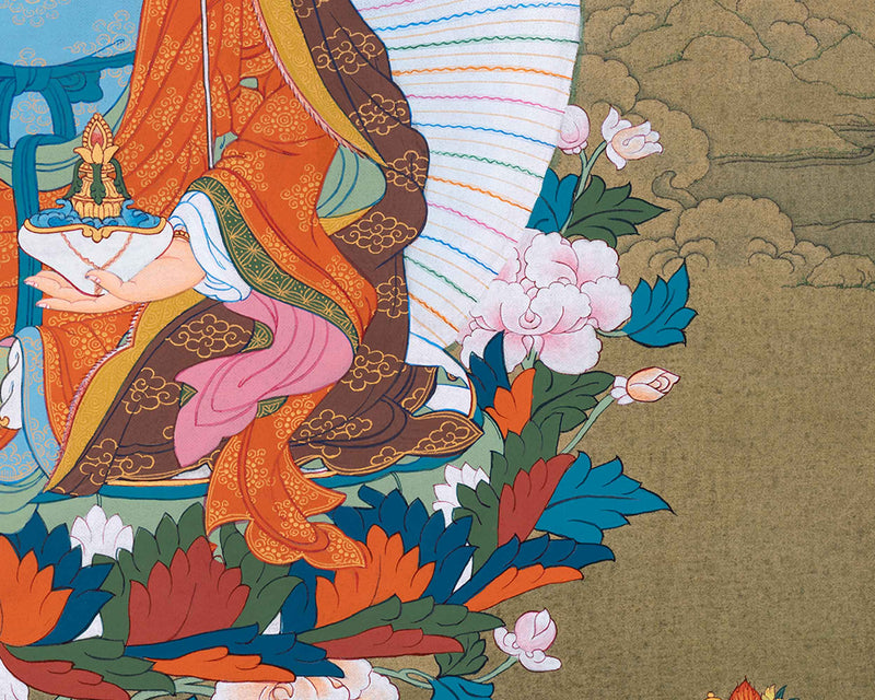 Hand Painted Guru Rinpoche Thangka | Lotus Born Master, Padmasambhava