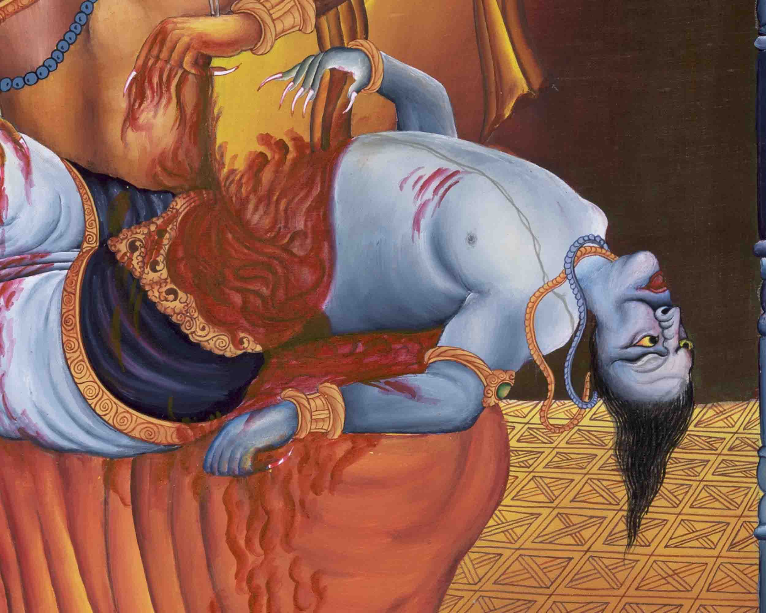 Narasimha Thangka | Religious Handpainted Art | Wall Decors