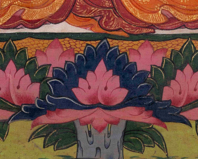 Vintage Shakyamuni Buddha Thangka | Mindfulness Meditation | Wall Decors