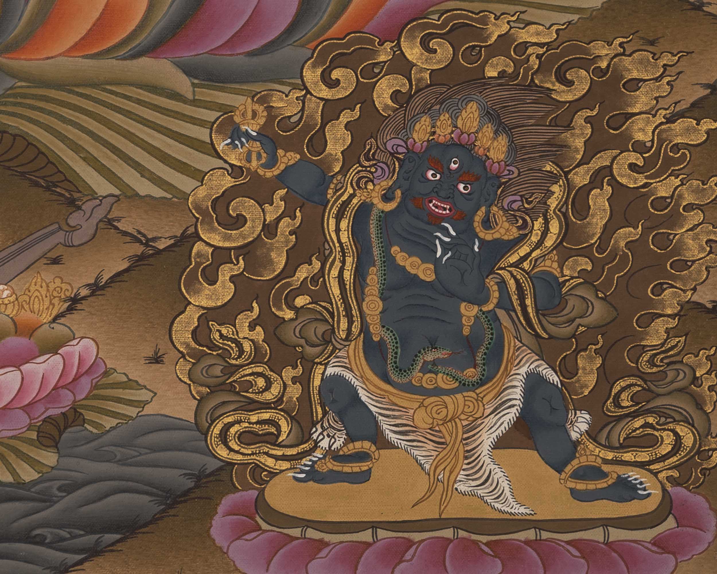 4Armed Chengrezig Thangka | Traditional Buddhist Painting