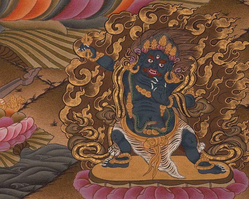 4Armed Chengrezig Thangka | Traditional Buddhist Painting