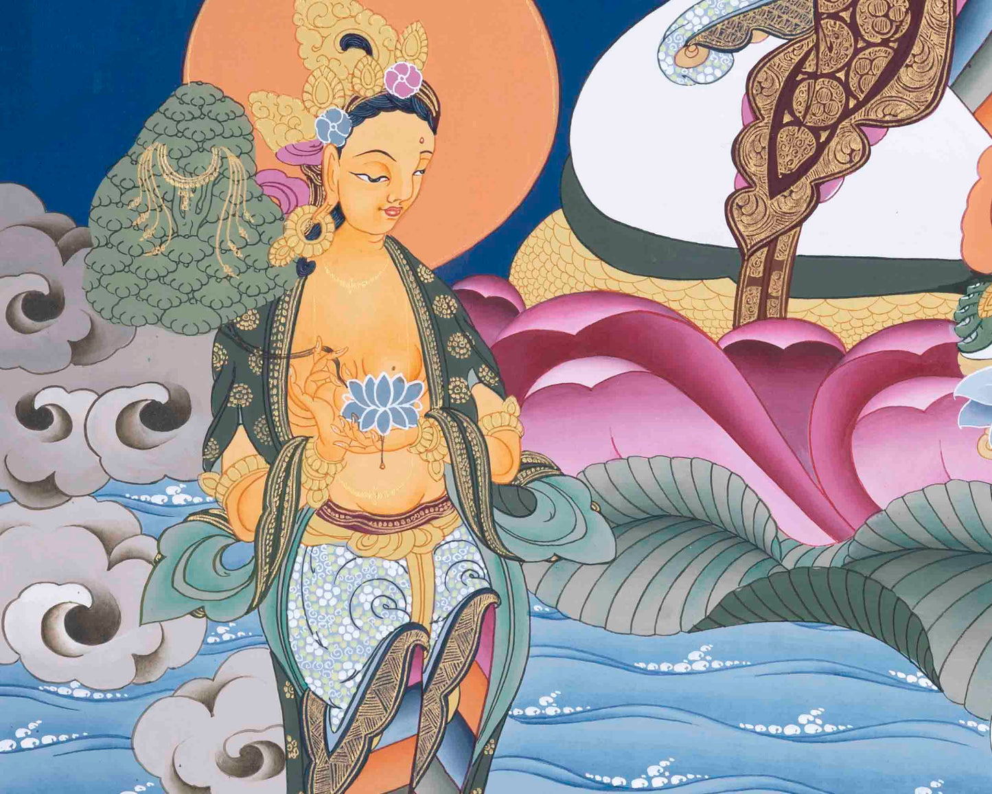 Traditoinal Green Tara Thangka | Tibetan Paint