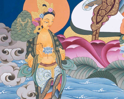 Traditoinal Green Tara Thangka | Tibetan Paint