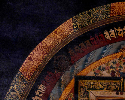 Vintage Kalachakra Mandala | Traditional Thangka Art | Wall Decors