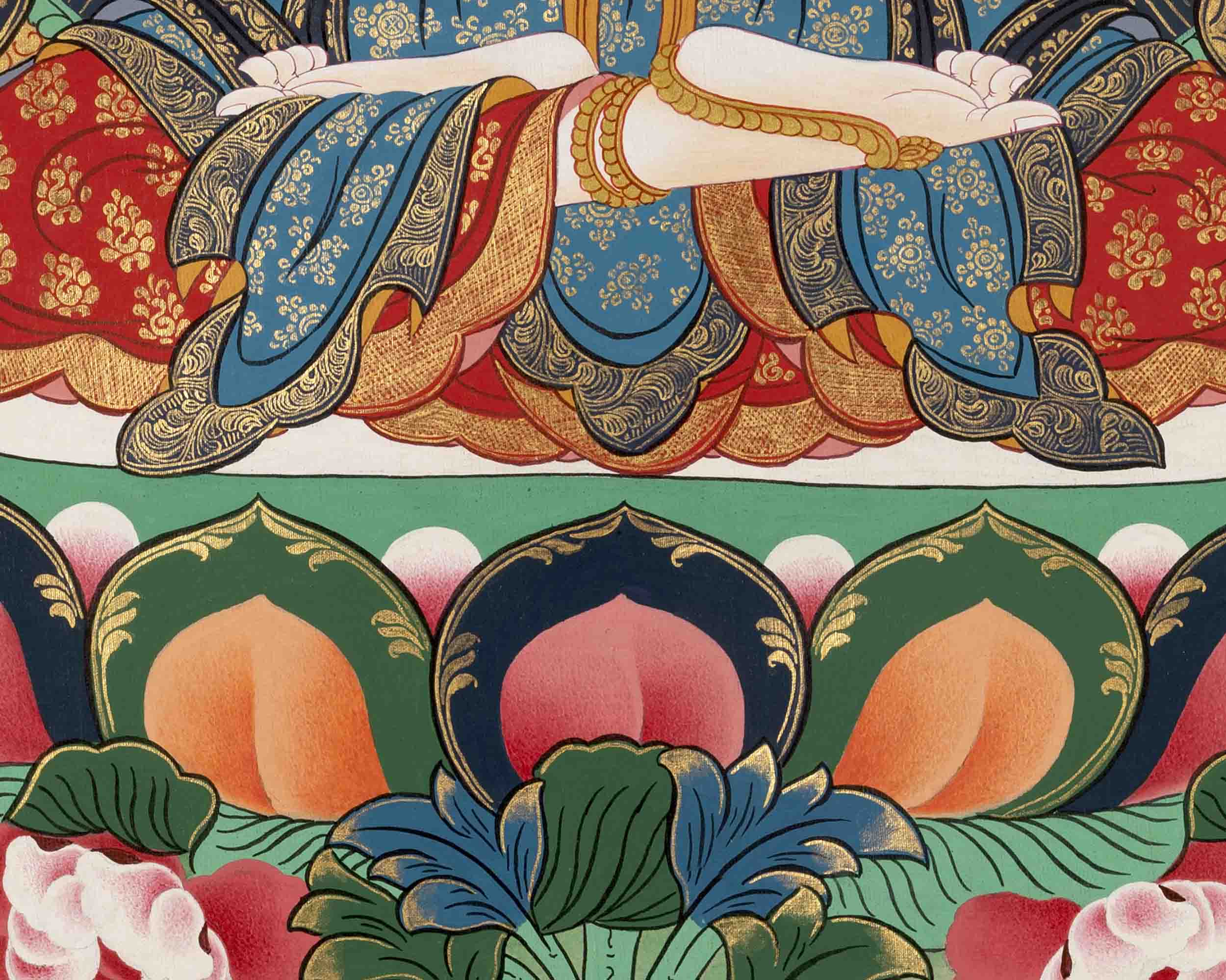 Avalokitesvara Chengrezig Thangka | Religious Buddhist Art | Wall Decors