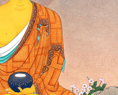 Shakyamuni Buddha  Traditional Thangka | Tibetan Buddhist Art