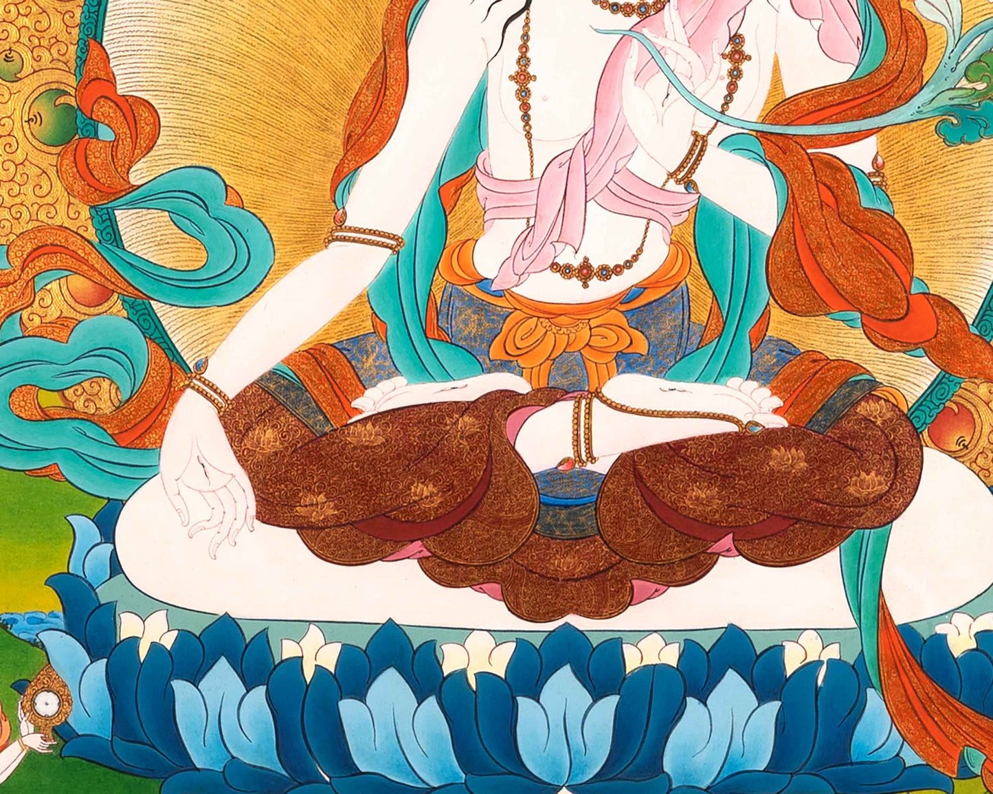 Buddha Tara Thangka | Traditionally Hand-Painted White Tara Art