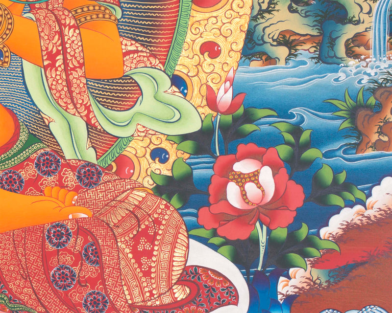 Buddhist Manjushri Print |  Traditional Wall Hanging Thangka