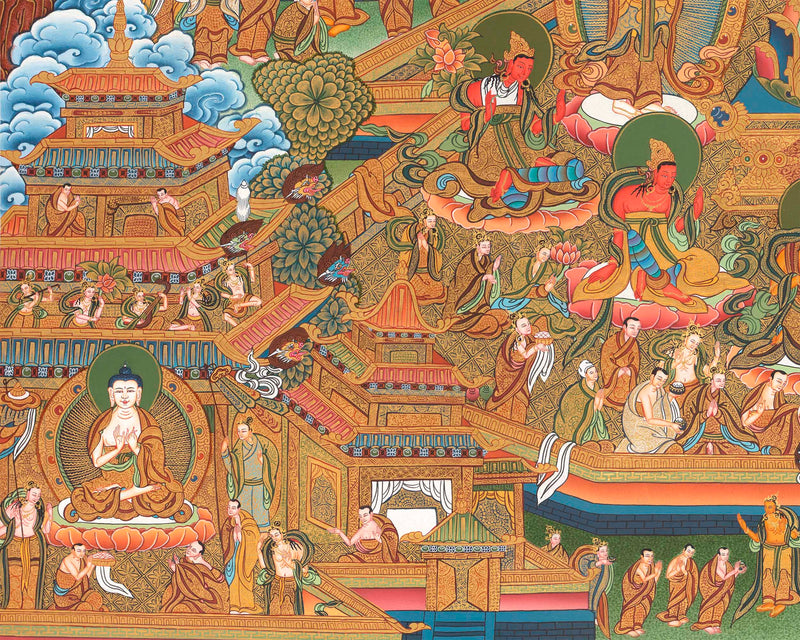 Traditional Shakyamuni Buddha Prints | Large Traditional Panoramic
