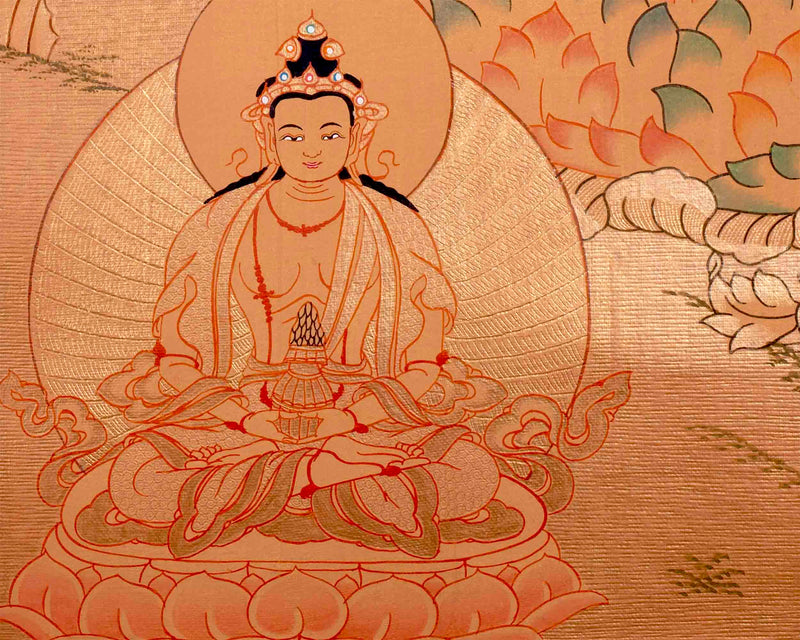 Tibetan White Tara Thangka | Wall Hanging Meditation and Yoga Art