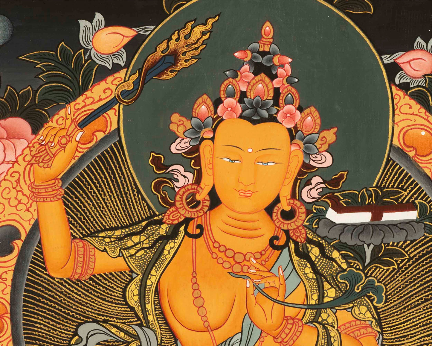 HandPainted Manjushree Thangka | Buddhist Art